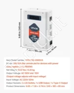 Įtampos keitiklis-transformatorius 2000VA (220V į 110V), su LCD ekranu ir USB jungtimi - Image 7