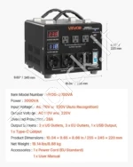Įtampos keitiklis-transformatorius 3000VA (110V į 220V ir 220V į 110V), su LCD ekranu ir apsauginiu jungikliu - Image 7
