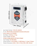 Įtampos keitiklis-transformatorius 3000VA (110V į 220V), su LCD ekranu ir USB jungtimi - Image 7