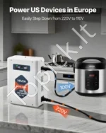 Įtampos keitiklis-transformatorius 3000VA (220V į 110V), su LCD ekranu ir USB jungtimi - Image 3