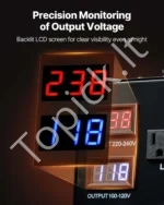 Įtampos keitiklis-transformatorius 6000VA (110V į 220V ir 220V į 110V), su LCD ekranu ir apsauginiu jungikliu - Image 5