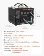 Įtampos keitiklis-transformatorius 6000VA (110V į 220V ir 220V į 110V), su LCD ekranu ir apsauginiu jungikliu - Image 7