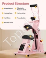 Kepurių termo presas su 4 keičiamais padais, rožinis - Image 6