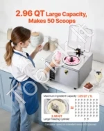 Komercinis kietųjų ledų gaminimo aparatas 500W, 5L/val. su 2.8L nerūdijančio plieno cilindru ir LED ekranu - Image 3