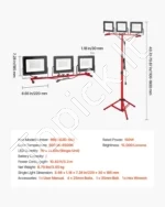 LED darbo žibintas su trikoju stovu (110–180 cm) - Image 7