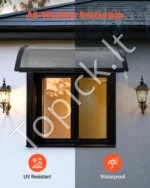 Lauko durų ir langų stogelis, 760 x 1000 mm, dūminės pilkos spalvos - Image 3