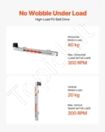 Linijinis kreipiamasis bėgis su diržine pavara ir Nema 34 varikliu, 600 mm eiga - Image 4