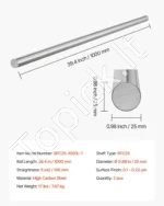 Linijinis kreipiamasis strypas, 25 mm skersmuo ir 1000 mm ilgis (2 vnt.) - Image 7