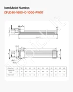 Linijinis pavaros stalas, 1000 mm darbinė eiga, su NEMA 23 žingsniniu varikliu - Image 7