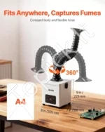 Lituoklio dūmų sugėriklis, 3 pakopų filtravimo sistema, 180 m³/h našumas - Image 5