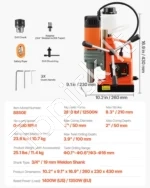 Magnetinės gręžimo staklės, 1350W, iki 50 mm skersmens - Image 7
