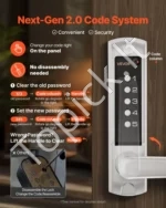 Mechaninė kodinė durų spyna su rankena (2.0 versija), sidabrinė - Image 4