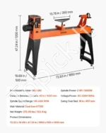 Medienos tekinimo staklės, 2 AG, 457 x 1016 mm, su kintamu greičiu - Image 7