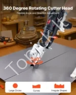 Metalinių lakštų pjovimo priedas gręžtuvui su 360° pasukama galvute - Image 4