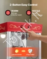 Mobili elektrinė kukurūzų spragėsių gaminimo mašina su vežimėliu 800W, 0,2 kg talpos katilu (raudona) - Image 6