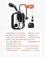 Mobili elektromobilio įkrovimo stotelė 3,6 kW 16A (Mobili sieninė dėžutė / Wallbox, Type 2, Vienfazė, Schuko kištukas) - Image 7