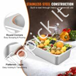 Nerūdijančio plieno gastronominiai indai (GN 1/1), 6 vienetų rinkinys, 19,5 litro talpos - Image 3