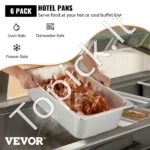 Nerūdijančio plieno gastronominiai indai (GN 1/1), 6 vienetų rinkinys, 19,5 litro talpos - Image 2