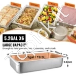 Nerūdijančio plieno gastronominiai indai (GN 1/1), 6 vienetų rinkinys, 19,5 litro talpos - Image 4