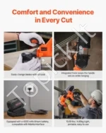 Nešiojamas akumuliatorinis juostinis pjūklas, 20 V, pjovimo gylis 65 mm - Image 6