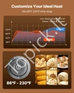 Penkių lentynų komercinė šildoma maisto vitrina 1200W, 120L talpos su LED apšvietimu, nerūdijančio plieno rėmu ir 30–110°C gariniu šildymu - Image 3