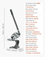 Rankinės skardos žirklės, 1,9 mm storio plieno pjovimui - Image 7