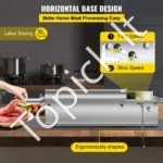 Rankinis horizontalus dešrų kimštuvas (7 L / 12,5 kg), 2 greičių nerūdijančio plieno mėsos kimšimo aparatas su 5 antgaliais komerciniam ir namų naudojimui - Image 4