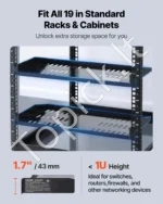 Serverių spintos lentynų komplektas 1U, 4 vnt. (254 mm gylio, ventiliuojamos, konsolinės) - Image 2