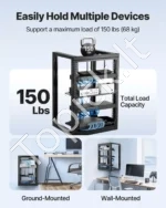 Sieninė atviro rėmo serverio spinta 15U, iki 68,04 kg apkrova, su 180 laipsnių lankstiniu mechanizmu - Image 3
