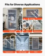 Skaidri PVC juostinė užuolaida – Profesionalus izoliacinis sprendimas (2,1 m x 0,96 m, 6 dalys) - Image 3