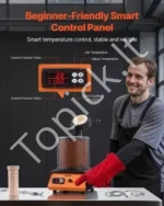 Skaitmeninė elektrinė metalo lydymo krosnis su 3 kg keraminiu tigliu (1350W, iki 1150°C) - Image 5