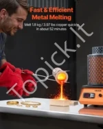 Skaitmeninė elektrinė metalo lydymo krosnis su 5 kg keraminiu tigliu (1500W, iki 1150°C) - Image 2