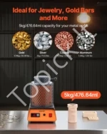 Skaitmeninė elektrinė metalo lydymo krosnis su 5 kg keraminiu tigliu (1500W, iki 1150°C) - Image 3