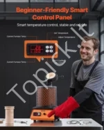 Skaitmeninė elektrinė metalo lydymo krosnis su 5 kg keraminiu tigliu (1500W, iki 1150°C) - Image 5