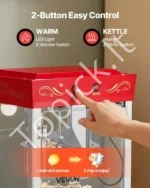 Stalinė elektrinė kukurūzų spragėsių gaminimo mašina 800W, 0,2 kg talpos katilu (raudona) - Image 5