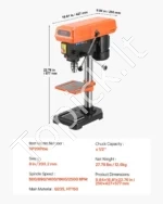 Stalinės gręžimo staklės 203,2 mm, 500 W, su penkių greičių reguliavimu - Image 7
