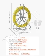 Stiklo pluošto kabelių įtraukimo sistema (100 m, 6,3 mm) su stovu ir fiksavimo mechanizmu - Image 7