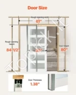 Stumdomos kišeninės durys, 765 x 2035 mm, 5 dalių matinis stiklas - Image 2