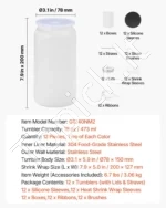 Sublimaciniai Puodeliai, 12 Vienetų Rinkinys, 473 ml (16 oz), Įvairiaspalviai - Image 7