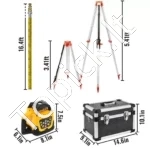 Sukamasis žalias lazerinis nivelyras su trikoju ir 5 m liniuote, veikimo spindulys 500 m - Image 8