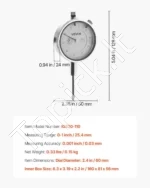 Svirtinis indikatorius (dial test indicator) 0,03 mm tikslumu, 0–25,4 mm matavimo diapazonas - Image 7