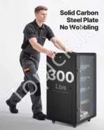Tinklo ir serverio spinta 22U, 600 mm gylio, montuojama prie sienos, iki 136 kg apkrova, su grūdinto stiklo durimis - Image 4