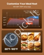 Trijų lentynų komercinė šildoma maisto vitrina 1600W, 180L talpos su LED apšvietimu ir 30–85°C gariniu šildymu - Image 3