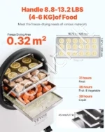 Vakuuminis maisto šaltyno džiovintuvas (liofilizatorius), 4 sluoksnių vaisių ir daržovių liofilizavimo mašina (balta) - Image 2
