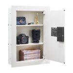 3 aukštų sieninis seifas, į sieną montuojama saugykla 559 x 413 x 102 mm su kodu ir raktu