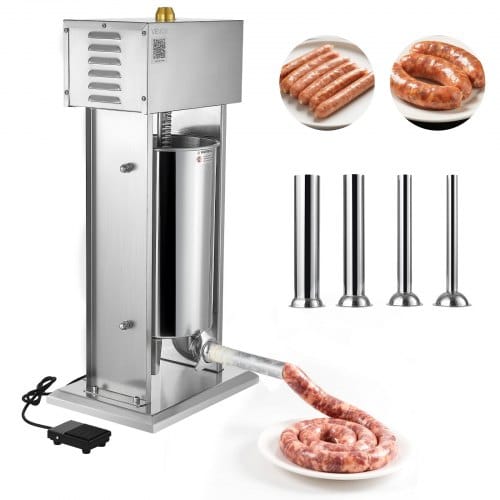 de2FDDKGCJLS15L0UEPNT001V22Fgoods_img-v12Fsausage-stuffer-m100-1.2.jpg Elektrinė vertikali dešrų kimšimo mašina (15 l / 15 kg) iš nerūdijančio plieno su kojiniu pedalu ir 4 antgaliais - Image 1