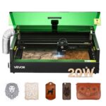 Lazerinio Graviravimo ir Pjovimo Mašina su Apsauginiu Gaubtu ir Kamera, 20W, 500 x 320 mm