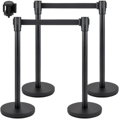 de2FGLZHSHDJTDTT4MW28V02Fgoods_img-v22Fcrowd-control-stanchion-m100-1.2.jpg 4 vnt. atitvarų stulpų rinkinys su 2 m ištraukiama juosta - Image 1