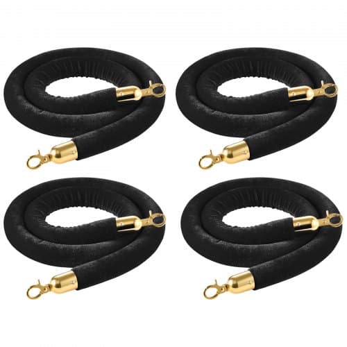 de2FGLZSSPJ5FTJGYJ0K3001V02Fgoods_img-v12Fvelvet-stanchion-rope-m100-1.2.jpg 4 vnt. juodo aksomo atitvarų virvės 1,5 m su auksiniais kabliais - Image 1