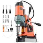 Magnetinės gręžimo staklės, 1400W, 0–850 aps./min. su 6 karūninių grąžtų komplektu